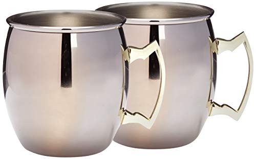 Visol VAC374SET Kremlin Gun Metal Finish Moscow Mule Mugs with Engraving - Set of 2