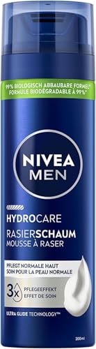 NIVEA MEN HydroCare Rasierschaum (200 ml), Schutz und Pflege für eine sanfte Rasur, hautschonender Rasierschaum für Männer mit Aloe Vera und Panthenol (Packung mit 5)