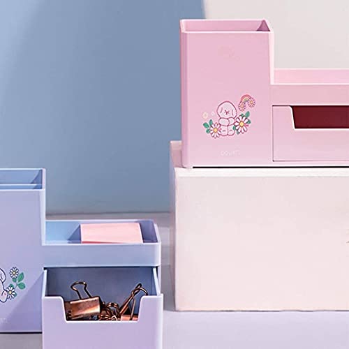 Portalápices Portalápices de Oficina, Caja de Almacenamiento Multifuncional para Suministros de Escritorio de Oficina, Escritorio para Tarjetas de Visita con lápiz de Gran Capacidad (Azul)