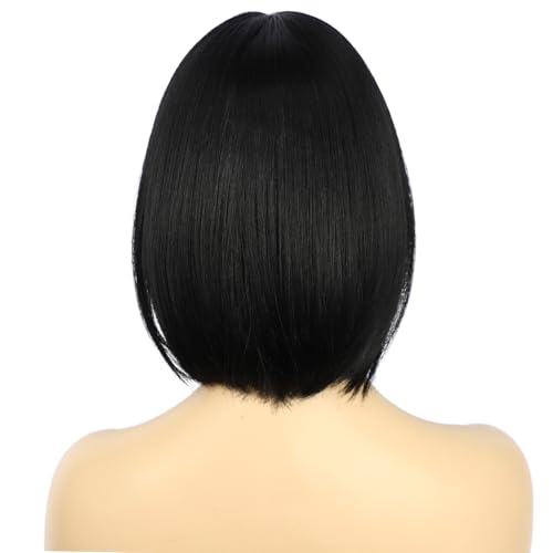 Sapphirewigs Black Bob Wigs for Women Bob Wig with Bangs Short Hair Daily Party Wig Natural Looking 12 inch - Image 4