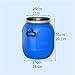 YRPZIQF 50L Plastic Barrel with Lid and Handles, Blue Plastic Drum for Shipping, Industrial Sealed Water Storage Drum, Large Plastic Open Top Storage Barrel with Latch Circle