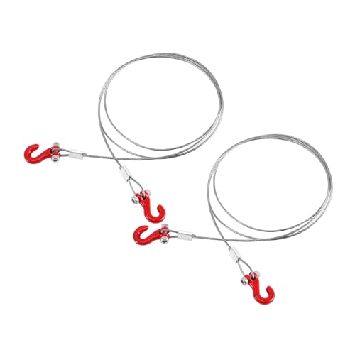 INJORA Metal Tow Rope with Hook for 1/24 1/18 RC Crawlers 2PCS