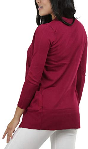 Image of ToBeInStyle Women's Long Sleeve Rib Banded Open Sweater Cardigan