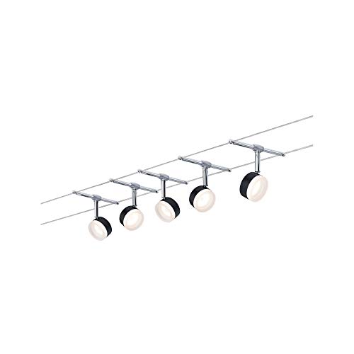 Paulmann Seilsystem ClearLED Schwarz | Chrom, 5 Spots, 4W=56W, GU5,3, 60VA, 300lm, Warmweiߠ(2700K) Paulmann Seilsystem ClearLED Schwarz | Chrom, 5 Spots, 4W=56W, GU5,3, 60VA, 300lm, Warmweiߠ(2700K)
