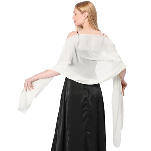Jeffdad Sheer Chiffon Schal, Stola für Abendkleid Damen Halstuch, 200 x 70...