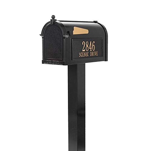 Whitehall Products 16311 Aluminum Premium Mailbox Package In Black #TOP2