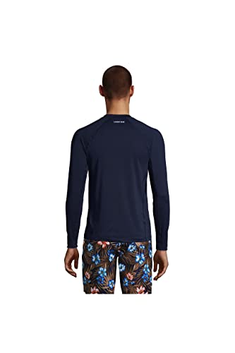 Lands' End Mens Long Sleeve Swim Tee Rash Guard Radiant Navy Regular X-Large2