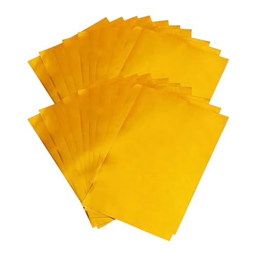 La Mejor Lista de Repujadores disponible en línea. 40 Hojas de Lámina para GoFrar | 20 Unidades De Papel Dorado Para Repujado - Láminas de Aluminio 20x30 cm - Para Proyectos De Manualidades, Scrapbooking, Decoración Y Más