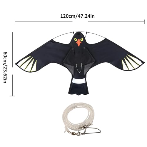 Pássaros assustando pipa, pipa assustadora de pombos - Fazenda Falcão Kite - Kite voadora de falcão