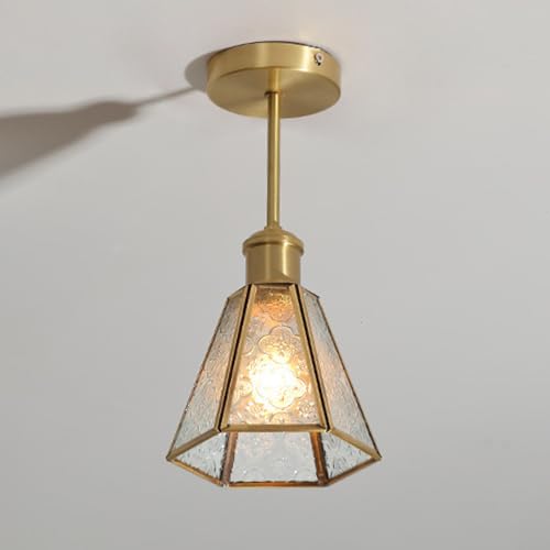 Jadssox Lámpara de Techo de Montaje semiempotrado para Pasillo, Luces de Techo Doradas, lámpara de Techo cercana al Techo, lámpara de Techo Moderna, lámpara de Techo Retro Francesa
