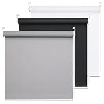 DHSVFCR 100% Blackout Roller Blind, UV Blocking Thermal Insulated Fabric, Child Safe, Easy to Install and Use, Fit Bathroom Kitchen Bedroom Home Office Window, Cord Control, Grey 20W x 185H cm