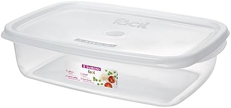 Sanremo - Pote Plástico Hermético Retangular de 1,8 Litros, Linha Fácil