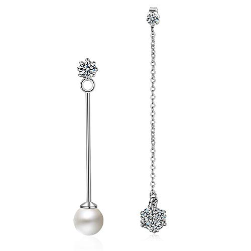 Bijoux en argent YXWYXWA boucles d'oreilles perle et zircon le cadeau idéal pour des fiançailles