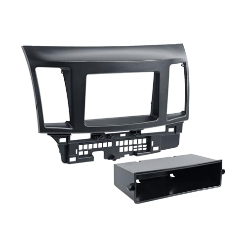 Scosche MI3019B Double DIN or Single DIN with Pocket Radio Installation Dash Kit Compatible with Select 2007-13 Mitsubishi Vehicles - Aftermarket Car Stereo Install Radio Bracket - See Fit Guide Image