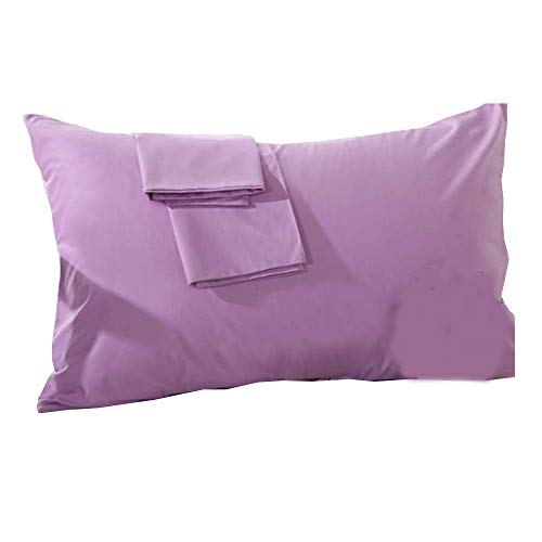 Q4 Fundas de Almohada 100% Algodón. Tamaño Reina. Juego de 2. Fundas de Algodón Egytptianas. (Lila)