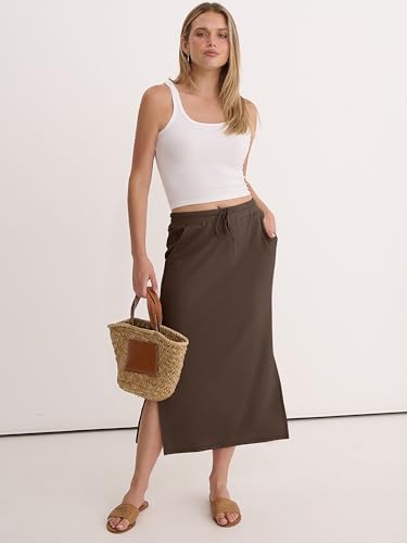 Image of ANRABESS Casual Maxi Skirts for Women, High Waist, Summer, Drawstring, Ideal for Daily Wear, Office & Weekend Outings 2026