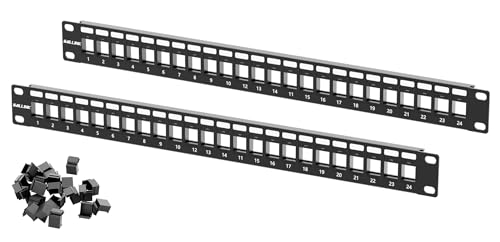 iwillink Blank Keystone Patch Panel 24 Port 1U 19 Network Patch Panel for Keystone Jacks Dust-Proof Design 2-Pack