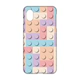 スマ通 Android One 対応 スマホ ケース X1用 ハードケース アンドロイド ワン エックスワン 用 コンパクト スマホケース ギフト ブロック ぎっしり SIMフリー (5カラフル5) hard0004-v0200_sp