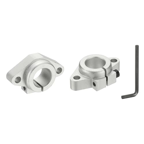 QUARKZMAN Soporte De Eje Lineal De Aluminio SHF20, Soporte De Montaje Para Carril Lineal De 20 Mm ID, Soporte De Guía De Sujeción De Varilla De Movimiento Para Impresora 3D, Paquete De 2