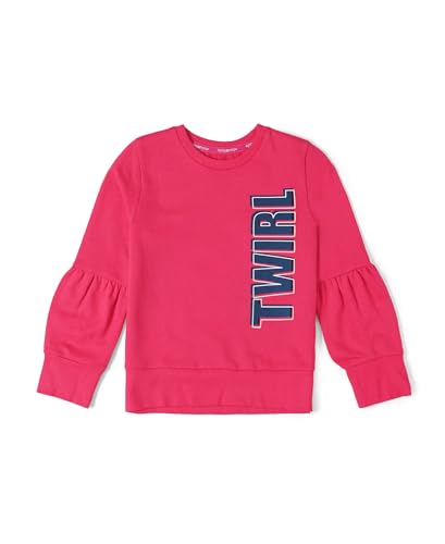 Image of Jockey AG13 Girl's Super Combed Cotton French Terry Graphic Printed Sweatshirt with Ribbed Cuff