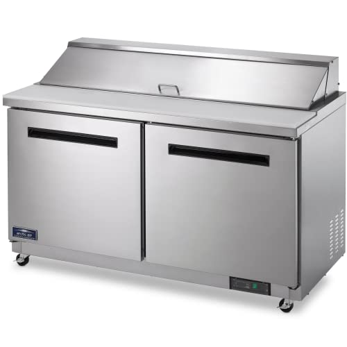 Arctic Air AMT60R 61.25 Inch Two Door Mega Top Refrigerated Sandwich/Salad Prep Table With Refrigerated Base, 115v, Stainless Steel #1