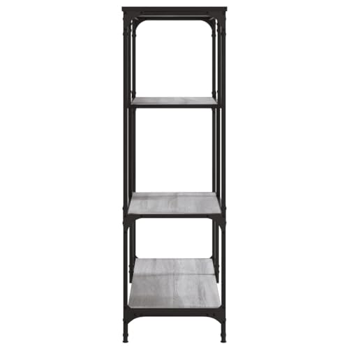 Librería Sonoma gris de madera y acero de 81x36x115 cm para salón 6
