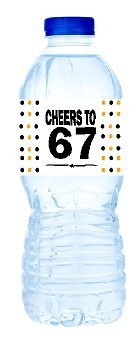 67th Birthday/Anniversary Party Decoration Water Bottle Labels -15pk