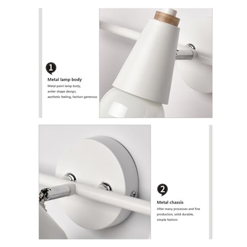 Lampe fer applique miroir simple multicolore à 3 têtes bleu et lentille LED moderne