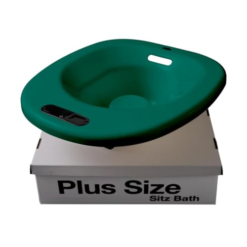 Urby Automatic Sitz Bath Tub, Plus Size Hemorrhoid Sitz Bath, Wider Seating Area, Large Size Postpartum with Electric Flusher. One Piece Non Collapsible, Green