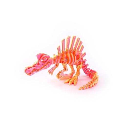 1pc 3D Printed Dinosaur Movable Echinosaurus Figurine Dragons Bone Model Desktop Craft Ornament Creative Novelty Gifts(13.5CM-MI