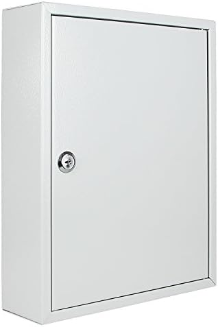 HMF 13542-07 szafka na klucze, 42 haczyki, regulowane listwy z haczykami, 35,0 x 27,0 x 8,0 cm, jasnoszary