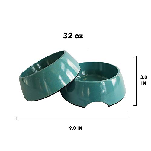American Pet Supplies Dog Bowls, Set Of 2 Eco Friendly Non Skid Bamboo Bowls For Puppies And Dogs, 32Oz Each, Pacific Blue #TOP1
