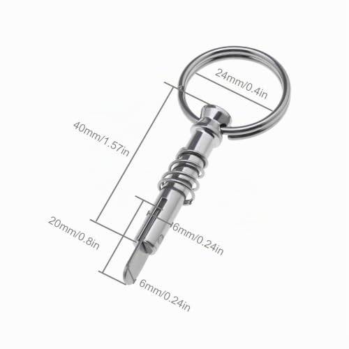 EMSea 6pcs Goupille à Dégagement Rapide 0.24" Diamètre avec Came de Descente et Goupille à Ressort Longueur 1.57'' 316 Acier Inoxydable Top Pin Matériel Marin – vue 4