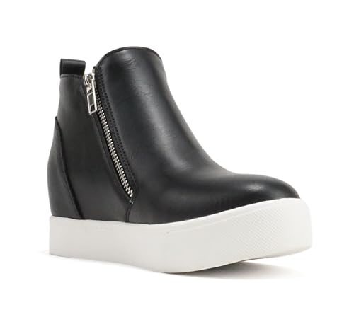 Soda Taylor Hidden Wedge Sole Booties Ankle Heels Sneaker Shoes Side Zipper4