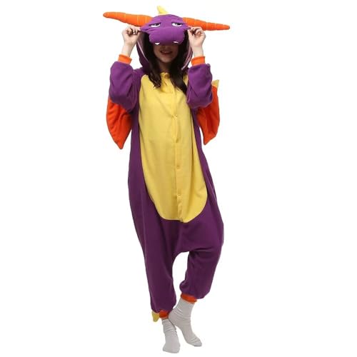 Nestoto Pijamas de Animales Disfraz de Cosplay para Adultos Entero Comodidad Ropa púrpura, S