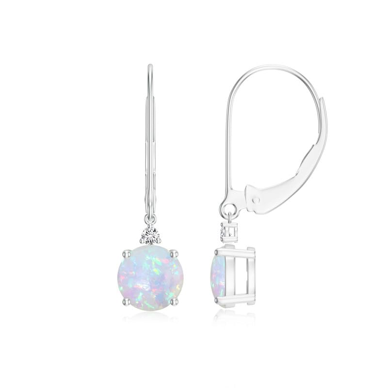 Image of Goldhartz 2 Ct. Natural Amethyst 6 mm Leverback Earrings for Women in 14k Gold Micron Plated 925 Sterling Silver, January Birthstone Dangle Earrings Jewelry for Her