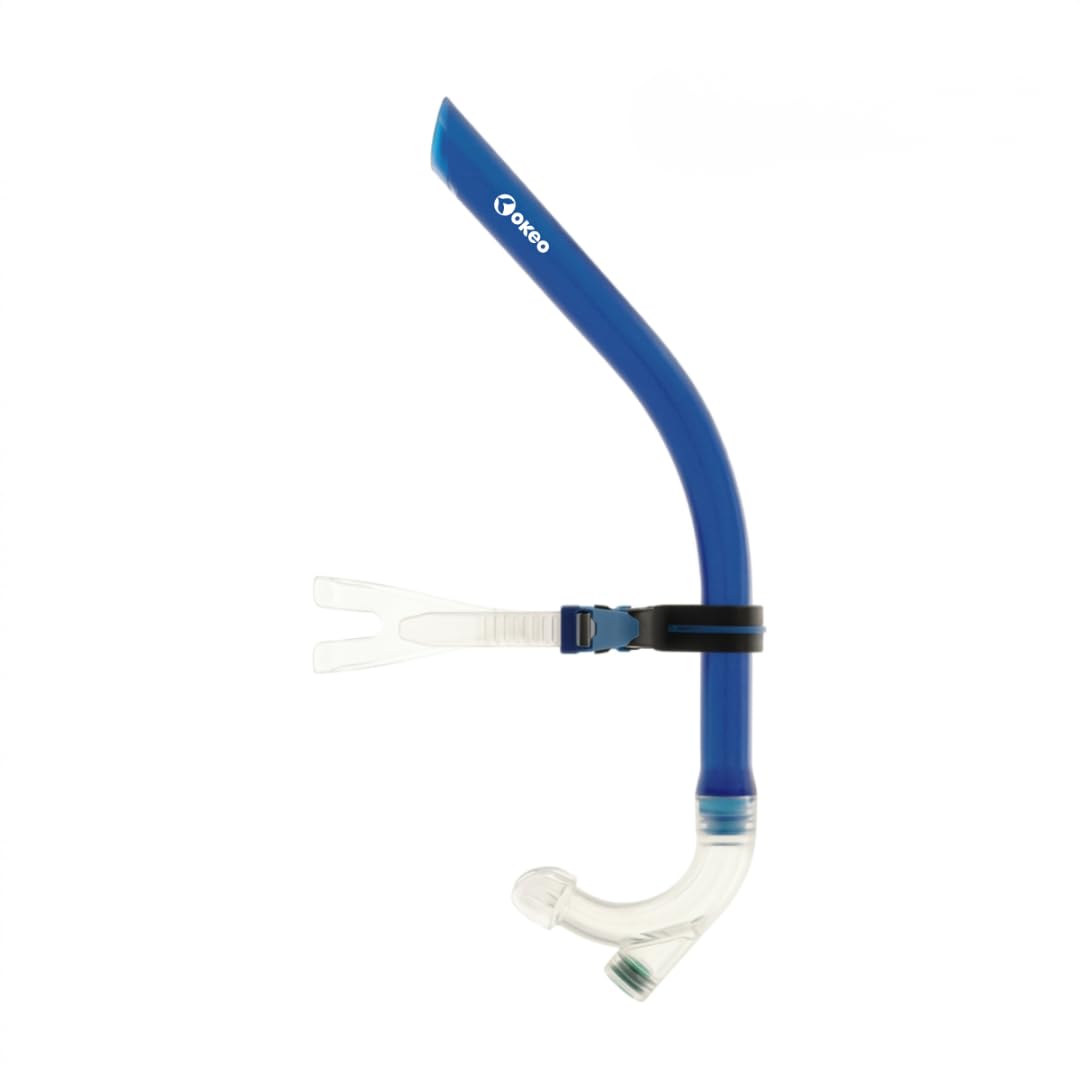 Boccaglio Frontale per il Nuoto, Attrezzatura per Nuotatori Adulto l'allenamento con lo Snorkeling in Piscina, Snorkel con Montaggio Centrale, Valvola di Spurgo