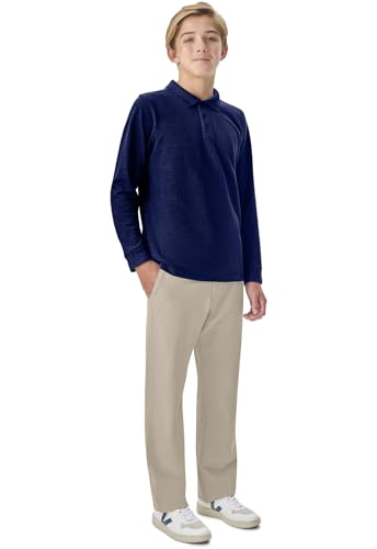 Image of Classroom School Uniforms Big Kid Long Sleeve Pique Polo CR835Y