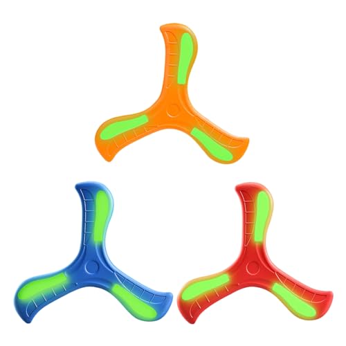 IDNVFY 3 Stücke Leuchtender Bumerang, Cartoon Fun Frisbee, Outdoor-Sportspielzeug, Eltern-Kind-Interaktives Spielzeug.