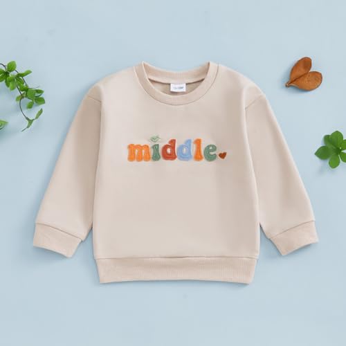 Chloefairy Big Middle Little Sibling Shirt Boy Girl Sweatshirt Romper Bodysuit 3rd Baby Announcement Matching Sibling Outfits2