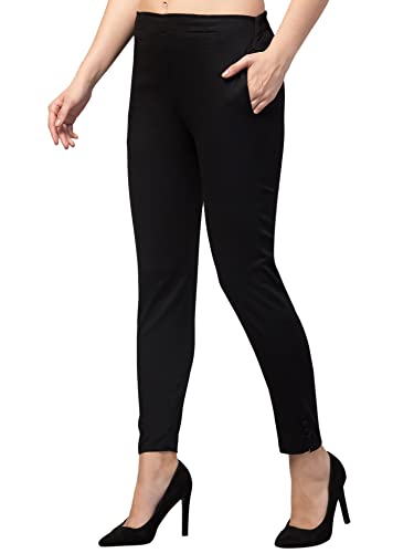 Image of Qute Women's Regular Fit Cotton Blend Casual Trousers (Pack of 1)