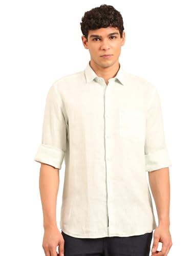 Linen Club Men's Contemporary Fit Pure Linen Full Sleeve Solid Shirt | Shirt for Men