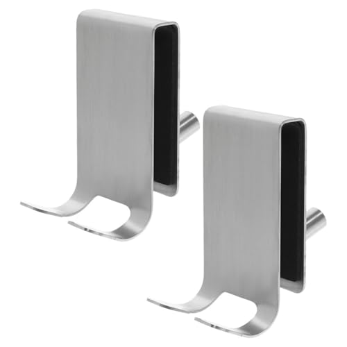 KALLORY 2pcs Over Door Hooks Durable Stainless Steel Towel Hangers for Doors Space Saving Design for Bathroom Living Stylish Versatile