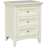 A-America Northlake 3 Drawer Solid Wood Charger Nightstand in White Linen