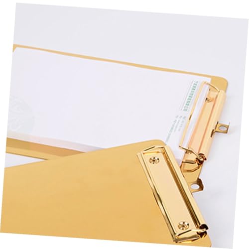 Porte-documents A5 doré en acier pour l'organisation de vos notes
