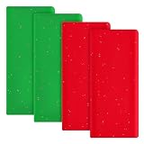 Prasacco 20 hojas de papel de seda de Navidad, 66 x 50 cm, papel de seda verde y rojo para envolver regalos de Navidad, hojas de papel de seda, papel de regalo para fiesta de Navidad, envoltura de