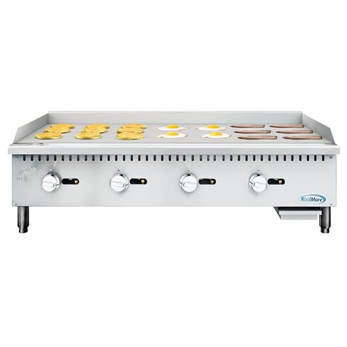 KoolMore 48 in. Natural Gas 4- Burner Griddle with 90,000 BTU in Stainless-Steel, ETL Listed (KM-GG4-48M)