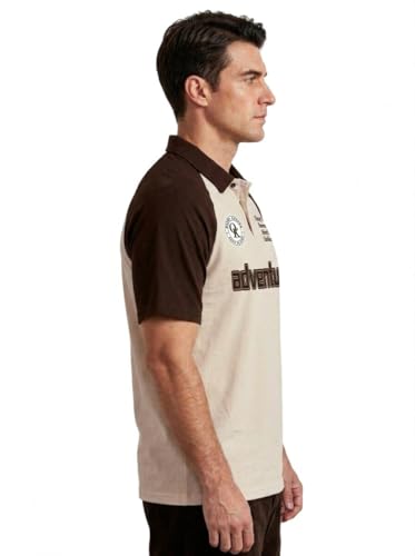 ColorChakra Men's Beige Cotton Polo T-Shirt - Image 5