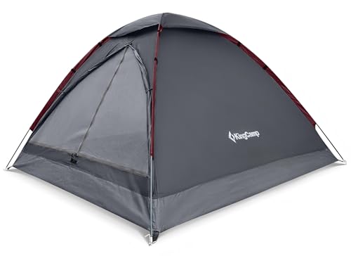 KingCamp Ultraleicht Camping Zelt MONDOME II für 2 Personen - Wasserdichtes Zelt, Kompakt und Rucksack-freundlich - Ideales Zelt für Camping, Trekking und Outdoor-Aktivitäten,Grau