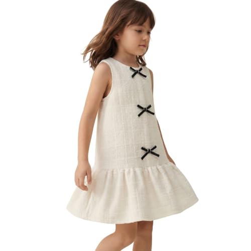 Robe volants fille Zuri style princesse avec nœud pour communion et cortège mariage